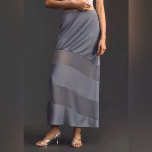 Anthropologie Sheer Stripe Maxi Skirt